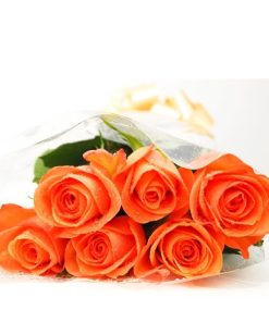 Half A Dozen Tropical Orange Roses