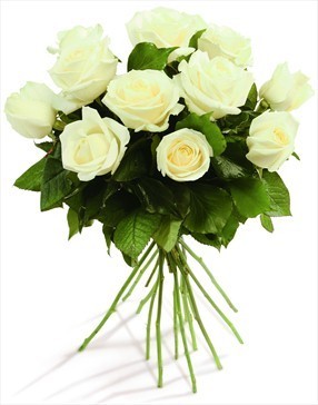 White Roses Handtied